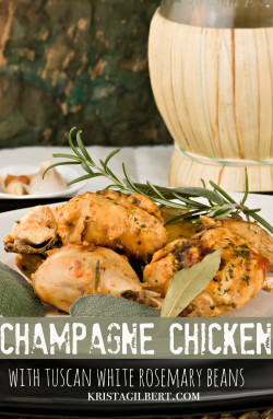 Champagne Chicken with Rosemary Tuscan Beans