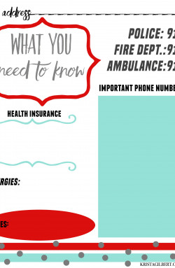 Family Emergency Reference Printable