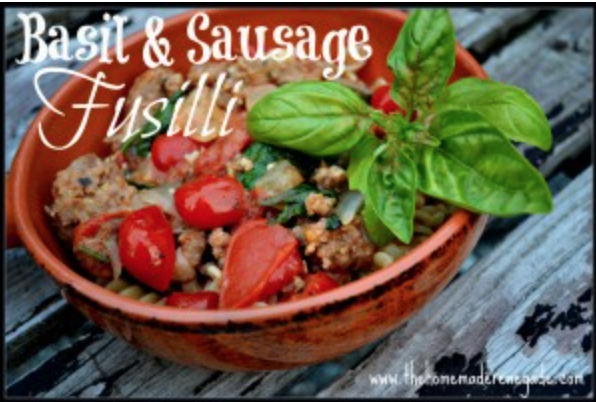 Sausage-Basil Fusilli - Krista Gilbert